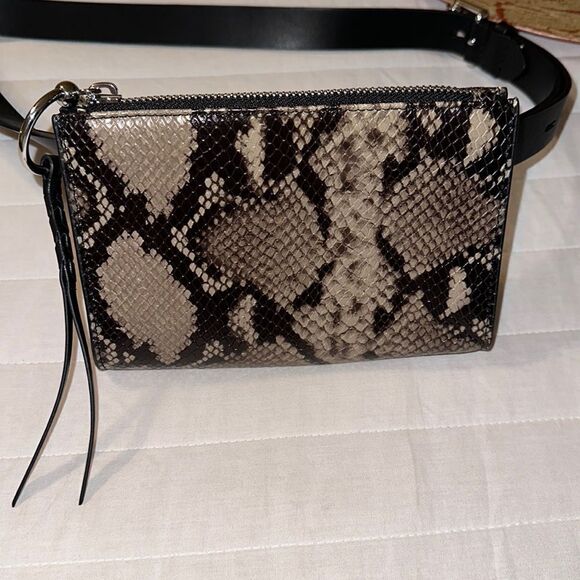 Rebecca Minkoff NWOT L-XL Animal Print Brown Tan Black Mini Belt Bag - Picture 2 of 15
